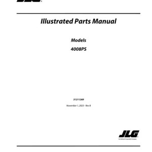 JLG 4008PS Parts Manual 31211269