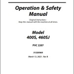 JLG 400S 460SJ PVC 2207 Operation Safety Manual 31220365