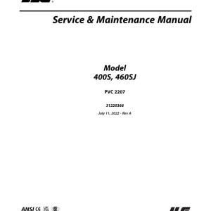 JLG 400S 460SJ PVC 2207 Service and Maintenance Manual 31220366