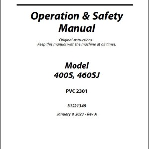 JLG 400S 460SJ PVC 2301 Operation Safety Manual 31221349