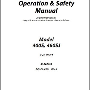 JLG 400S 460SJ PVC 2307 Operation Safety Manual 31222354