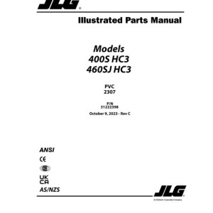 JLG 400S HC3 460SJ HC3 PVC 2307 Parts Manual 31222398