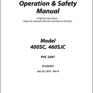 JLG 400SC 460SJC PVC 2307 Operation Safety Manual 31222357
