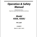 JLG 450A 450AJ PVC 2207 Operation Safety Manual 31220371