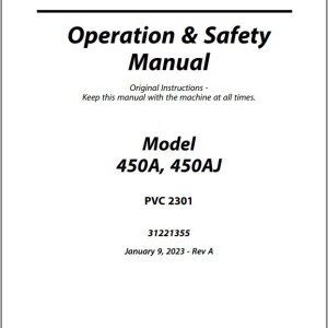 JLG 450A 450AJ PVC 2301 Operation Safety Manual 31221355