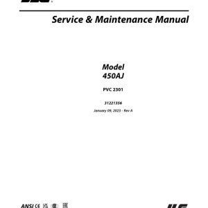 JLG 450A 450AJ PVC 2301 Service and Maintenance Manual 31221356
