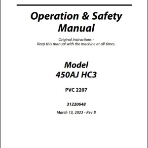 JLG 450AJ HC3 PVC 2207 Operation Safety Manual 31220648