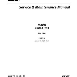 JLG 450AJ HC3 PVC 2301 Service and Maintenance Manual 31221398
