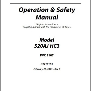 JLG 520AJ HC3 PVC 2107 Operation Safety Manual 31219153