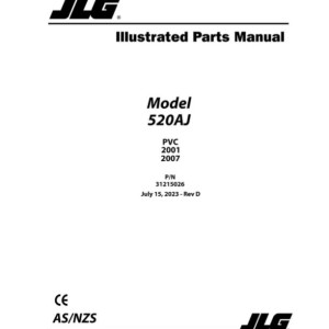 JLG 520AJ PVC 2001 2007 Parts Manual 31215026