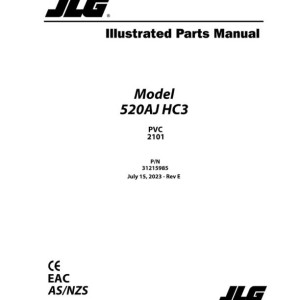 JLG 520AJ PVC 2101 Parts Manual 31215985