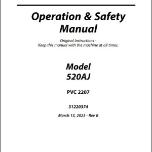 JLG 520AJ PVC 2207 Operation Safety Manual 31220374