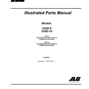 JLG 534D-10 534D-9 Parts Manual 91344005