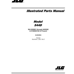 JLG 544D Parts Manual 91364001
