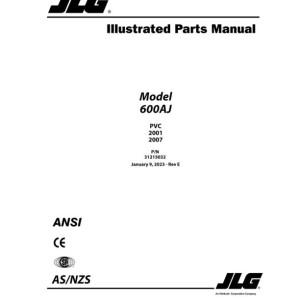 JLG 600AJ PVC 2001 2007 Parts Manual 31215032