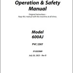 JLG 600AJ PVC 2307 Operation Safety Manual 31222369
