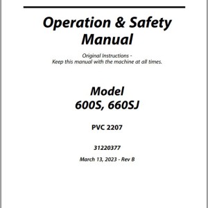 JLG 600S 660SJ PVC 2207 Operation Safety Manual 31220377