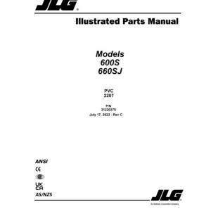 JLG 600S 660SJ PVC 2207 Parts Manual 31220379
