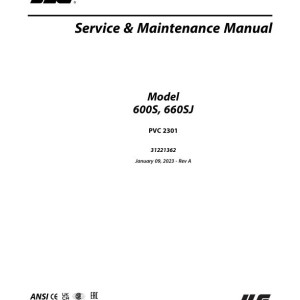 JLG 600S 660SJ PVC 2301 Service and Maintenance Manual 31221362