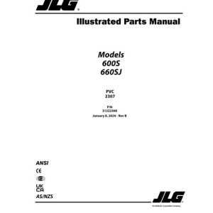 JLG 600S 660SJ PVC 2307 Parts Manual 31222368