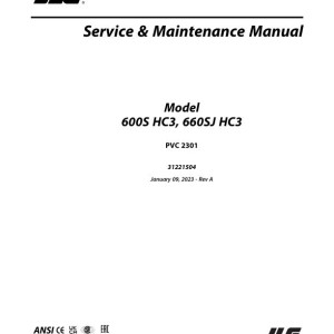 JLG 600S HC3 660SJ HC3 PVC 2301 Service and Maintenance Manual 31221504