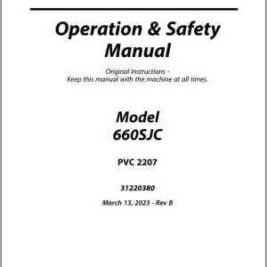 JLG 660SJC PVC 2207 Operation Safety Manual 31220380