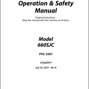 JLG 660SJC PVC 2307 Operation Safety Manual 31222417