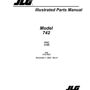 JLG 742 PVC 2105 Parts Manual 31211633