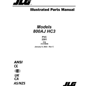 JLG 800AJ HC3 PVC 2201 Parts Manual 31219946