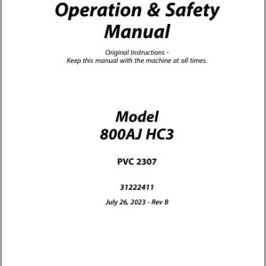 JLG 800AJ HC3 PVC 2307 Operation Safety Manual 31222411