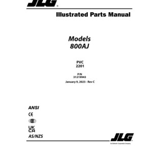 JLG 800AJ PVC 2201 Parts Manual 31219943