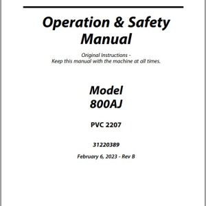 JLG 800AJ PVC 2207 Operation Safety Manual 31220389