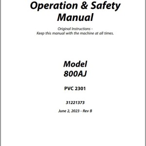 JLG 800AJ PVC 2301 Operation Safety Manual 31221373
