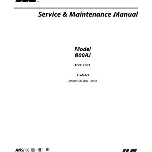 JLG 800AJ PVC 2301 Service and Maintenance Manual 31221374