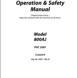 JLG 800AJ PVC 2307 Operation Safety Manual 31222375