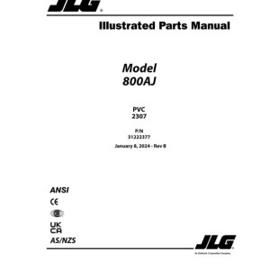 JLG 800AJ PVC 2307 Parts Manual 31222377