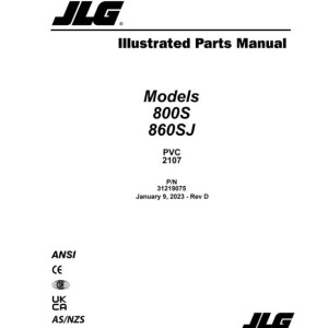 JLG 800S 860SJ PVC 2107 Parts Manual 31219075