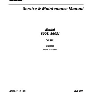 JLG 800S 860SJ PVC 2201 Service and Maintenance Manual 31219951