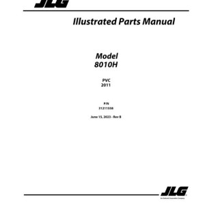 JLG 8010H PVC 2011 Parts Manual 31211558