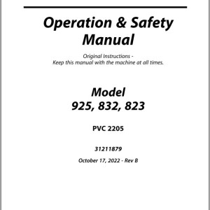 JLG 823 832 925 PVC 2205 Operation Safety Manual 31211879