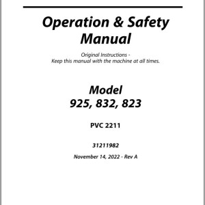 JLG 823 832 925 PVC 2211 Operation Safety Manual 31211982
