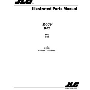 JLG 943 PVC 2105 Parts Manual 31211634