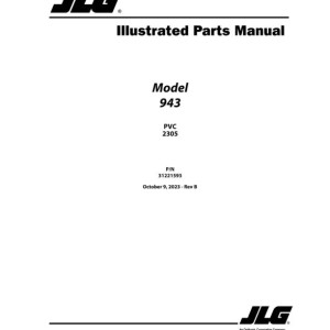 JLG 943 PVC 2305 Parts Manual 31221593