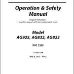 JLG AG823 AG832 AG925 PVC 2305 Operation Safety Manual 31222326