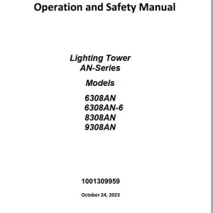 JLG AN Series Operation Safety Manual 1001309959