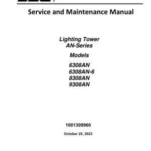 JLG AN Series Service and Maintenance Manual 1001309960