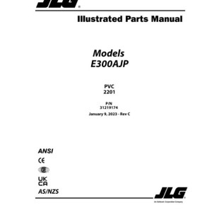 JLG E300AJ E300AJP PVC 2201 Parts Manual 31219174