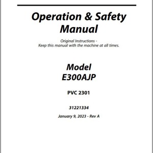 JLG E300AJP PVC 2301 Operation Safety Manual 31221334