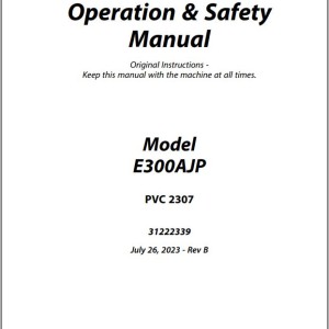 JLG E300AJP PVC 2307 Operation Safety Manual 31222339