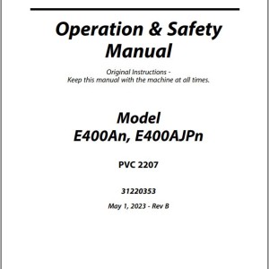 JLG E400AJPnarrow E400Anarrow PVC 2207 Operation Safety Manual 31220353